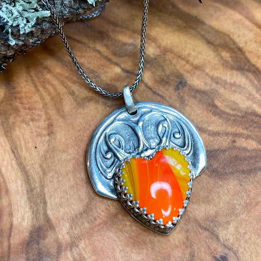 Fabulous Candy-like Rosarita Art Nouveau Heart Pendant